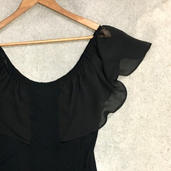 KENSIE Cotton & Chiffon Ruffle Top | Size S - Picture 2 of 3